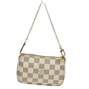 LOUIS VUITTON Mini Pochette Accessoires Hand Bag Damier Azur WE